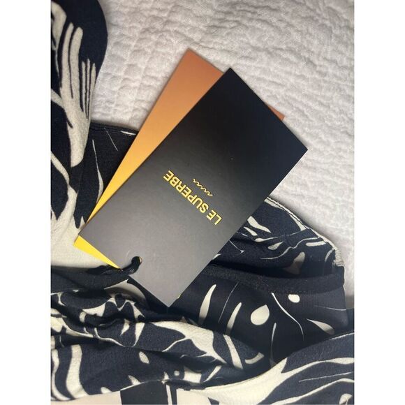 Le Superbe Black and White Floral Luau Tube Top NEW NWT - Picture 8 of 9